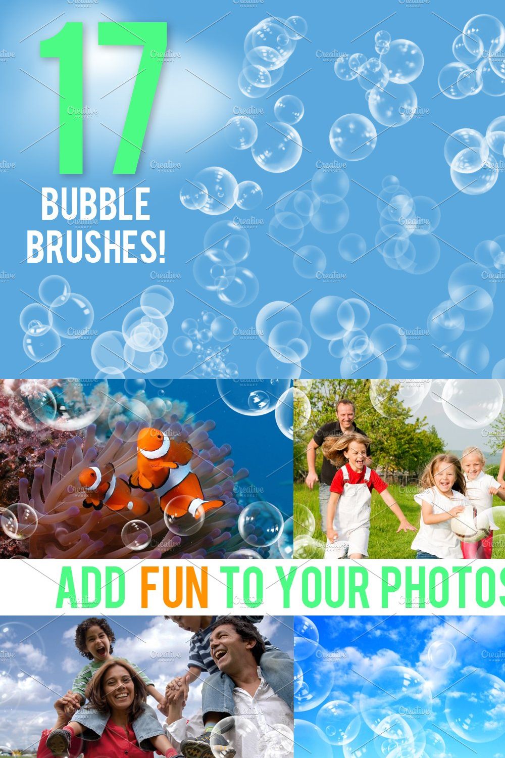 17 Bubble Brushes Pack pinterest preview image.