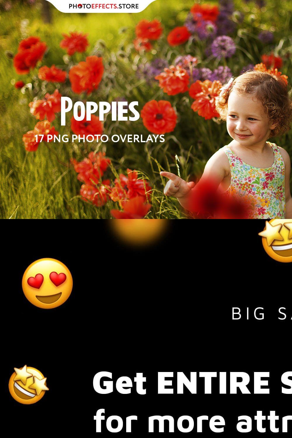 17 Poppie Flowers Photo Overlays pinterest preview image.