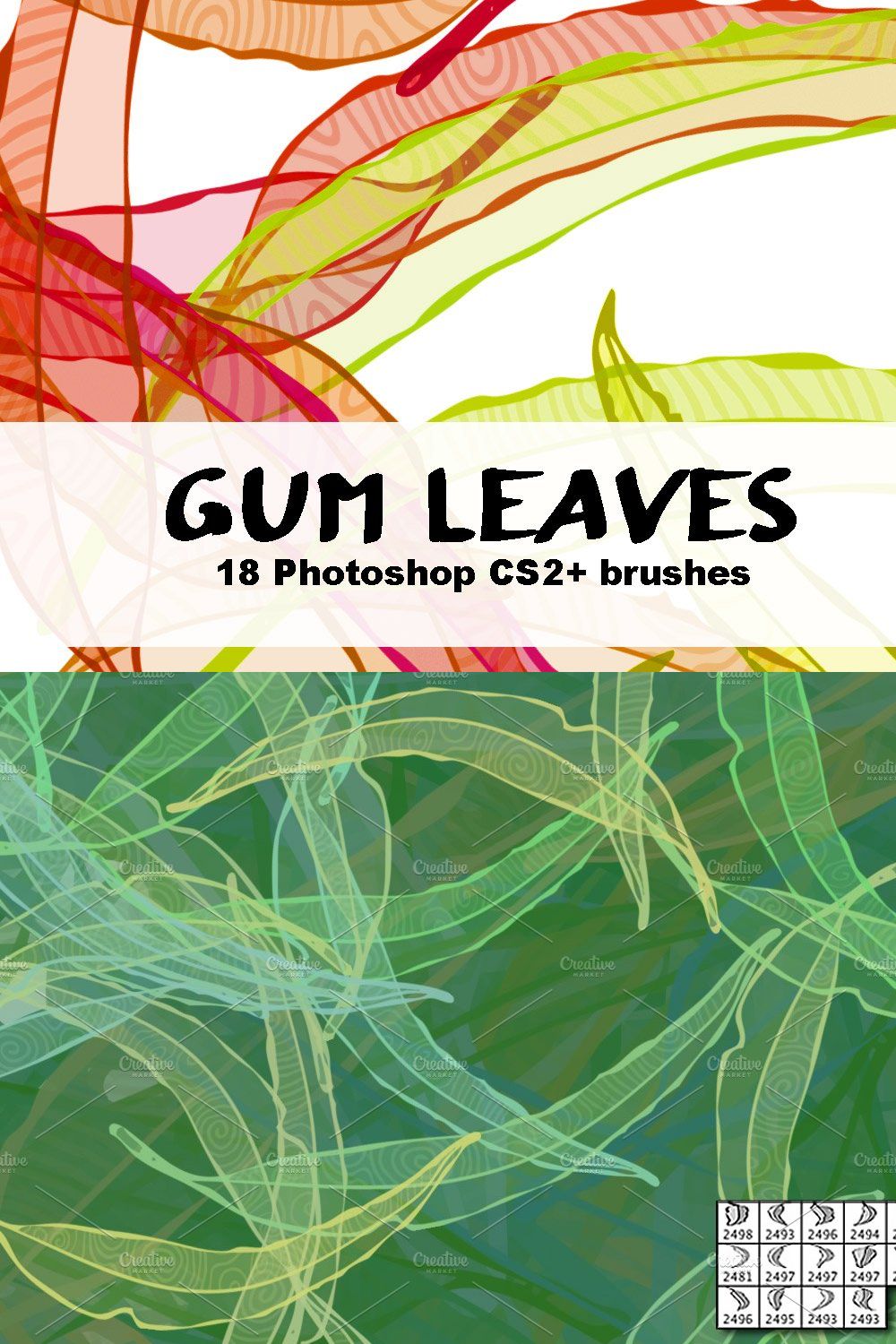 18 Gum Leaf Brushes pinterest preview image.