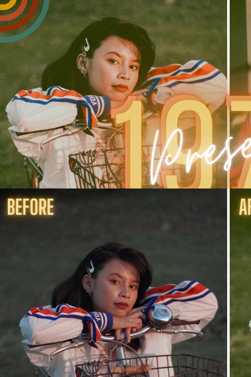 1970s Lightroom Presets Collection pinterest preview image.