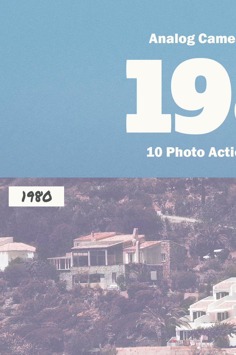 1980s Photo Actions for Photoshop pinterest preview image.