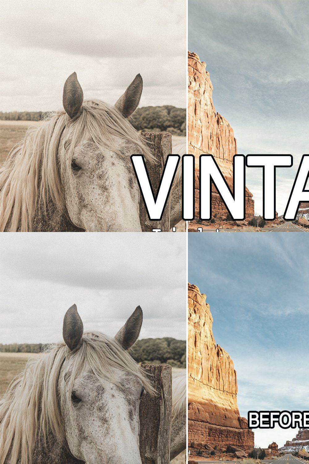 2 Vintage Lightroom Presets pinterest preview image.