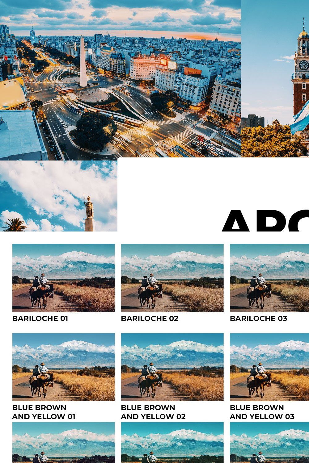 20 Argentina Lightroom Presets LUTs pinterest preview image.