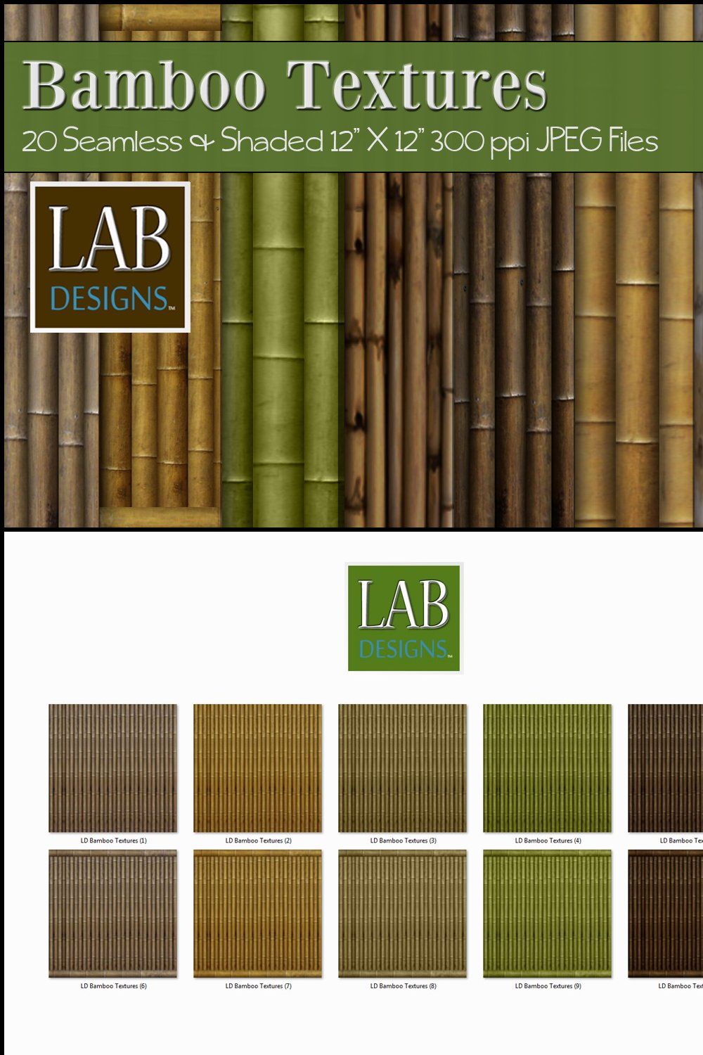 20 Bamboo Textures pinterest preview image.
