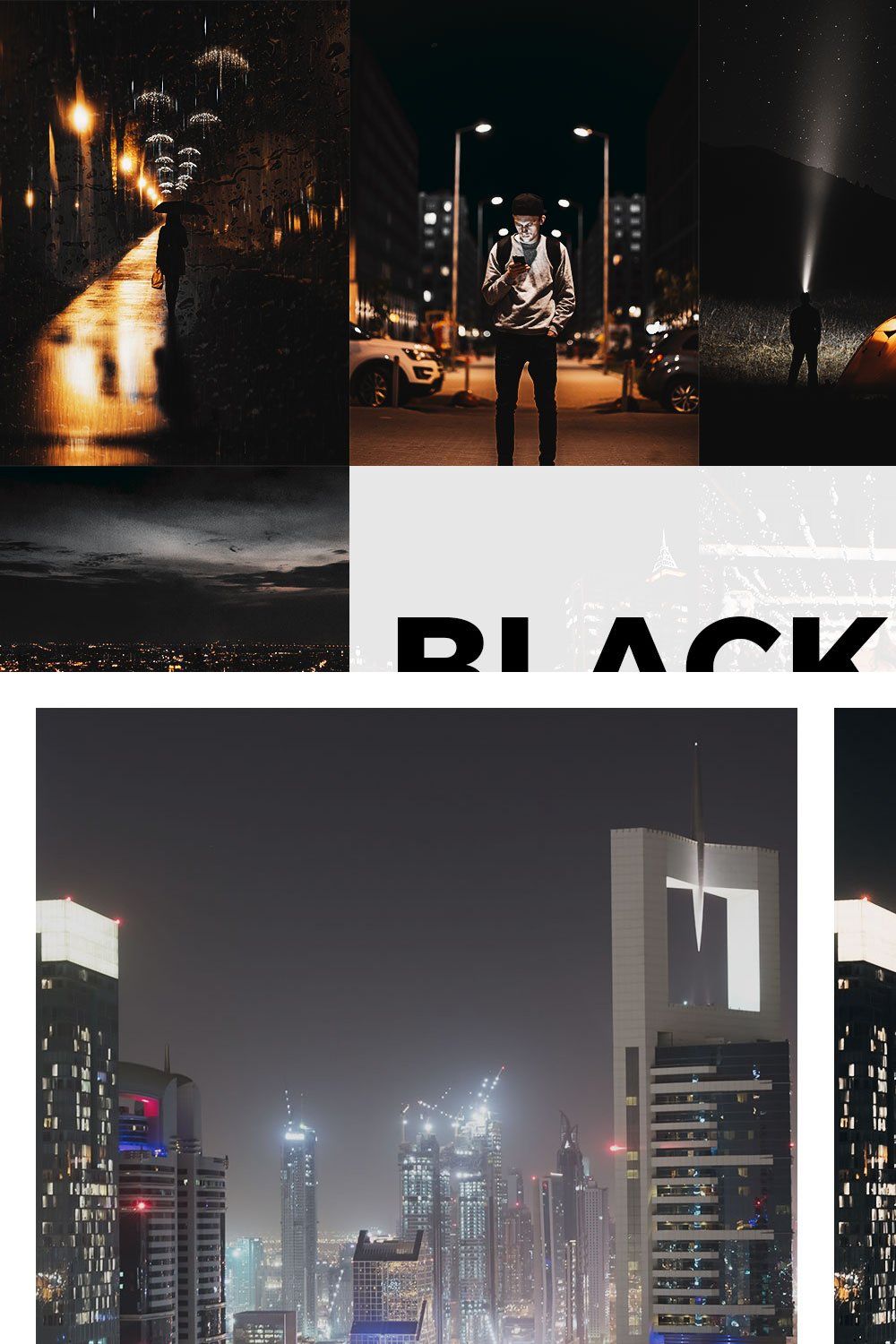 20 Black & Orange Lightroom Presets pinterest preview image.