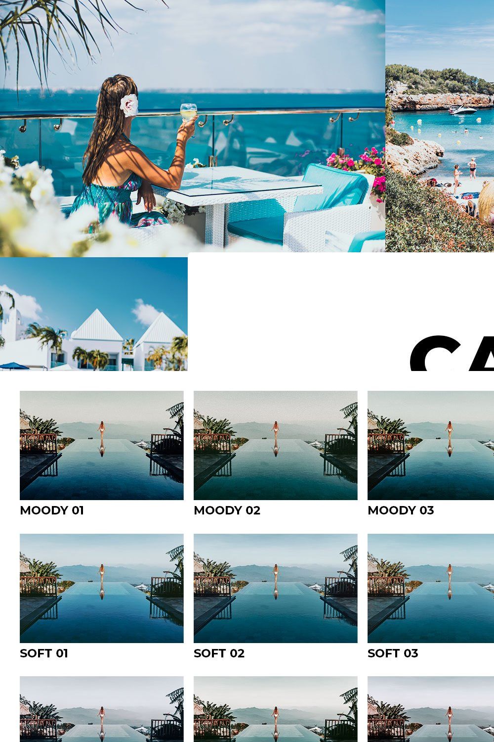 20 Cabana Lightroom Presets LUTs pinterest preview image.