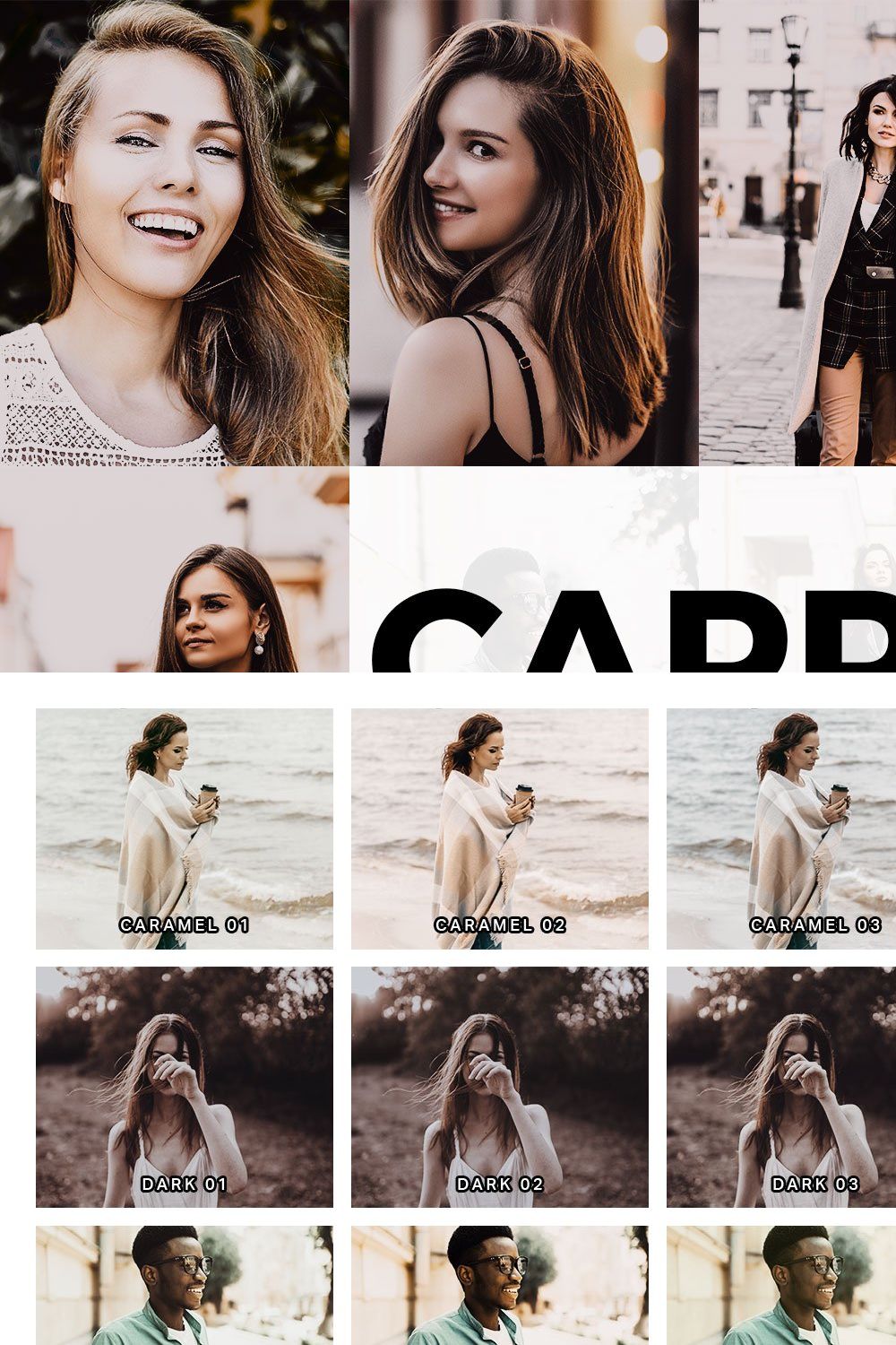 20 Cappuccino Lightroom Presets LUTs pinterest preview image.