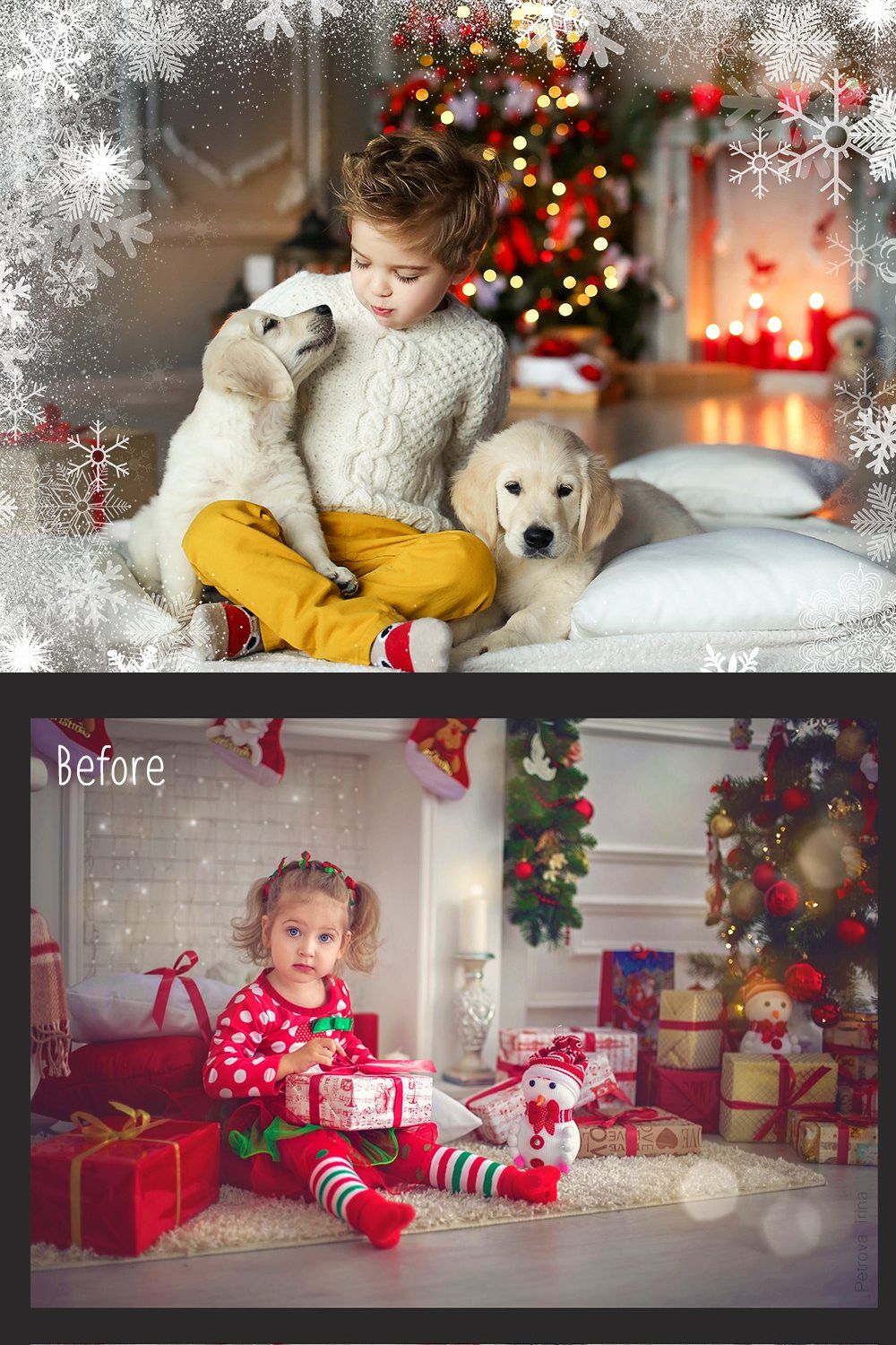 20 Christmas Photo Overlays pinterest preview image.