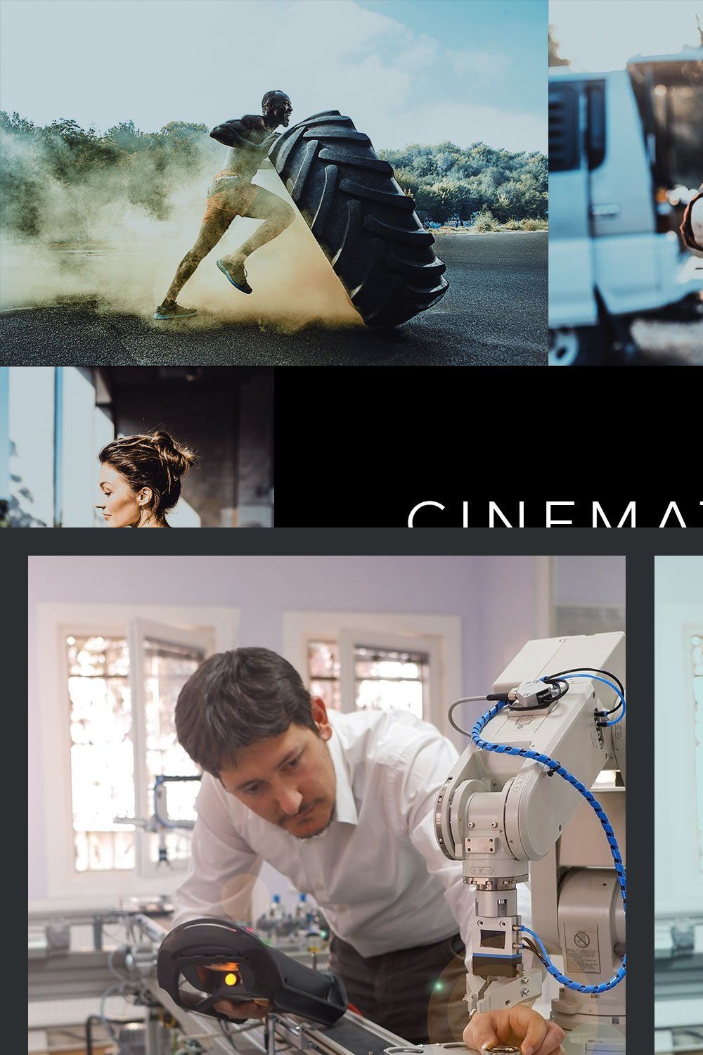 20 Cinematic Contrast LR Presets pinterest preview image.