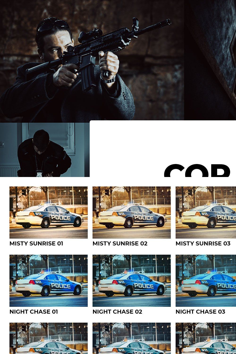 20 Cop Catcher Lightroom Presets LUT pinterest preview image.