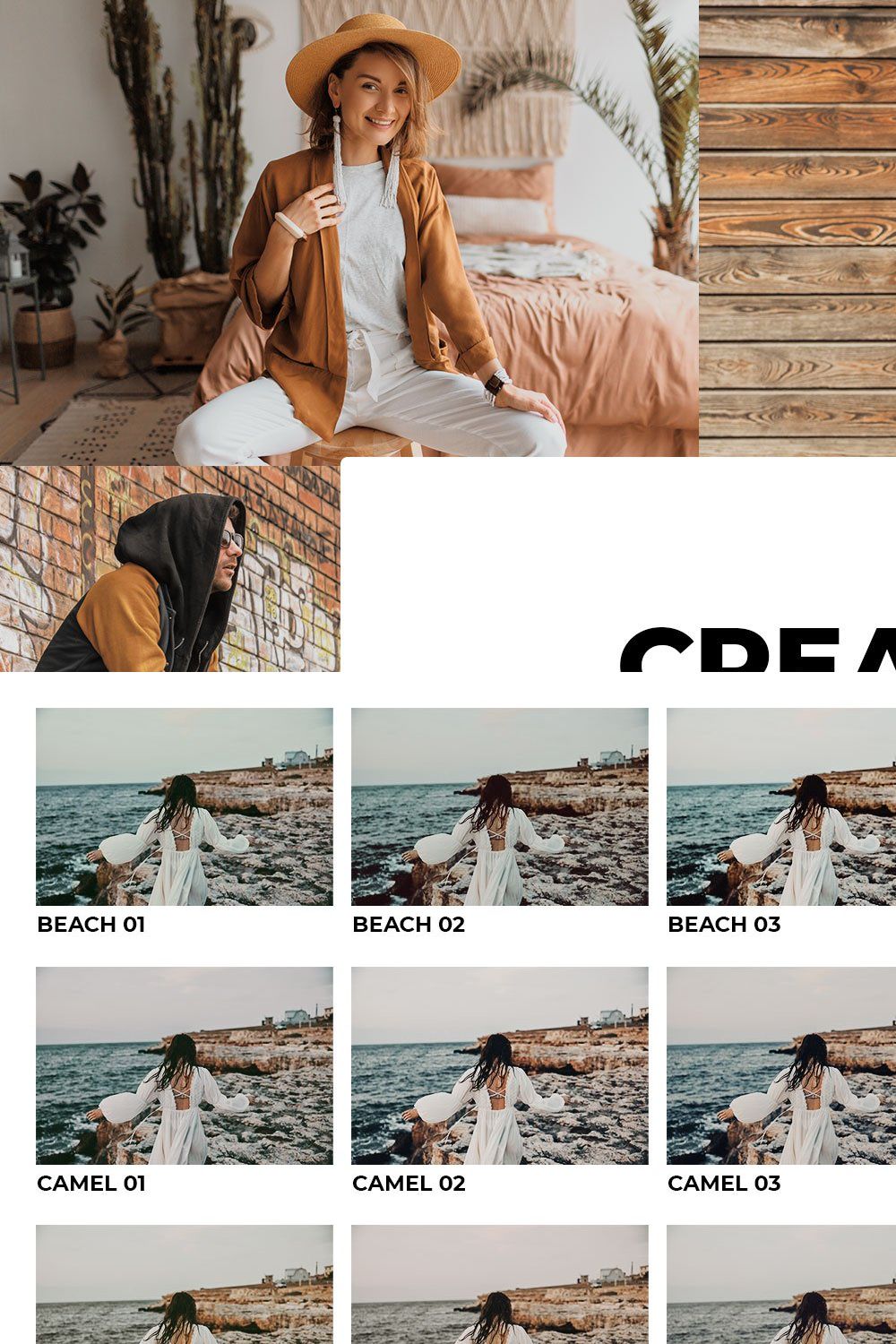 20 Creamy Beige Lightroom Presets pinterest preview image.