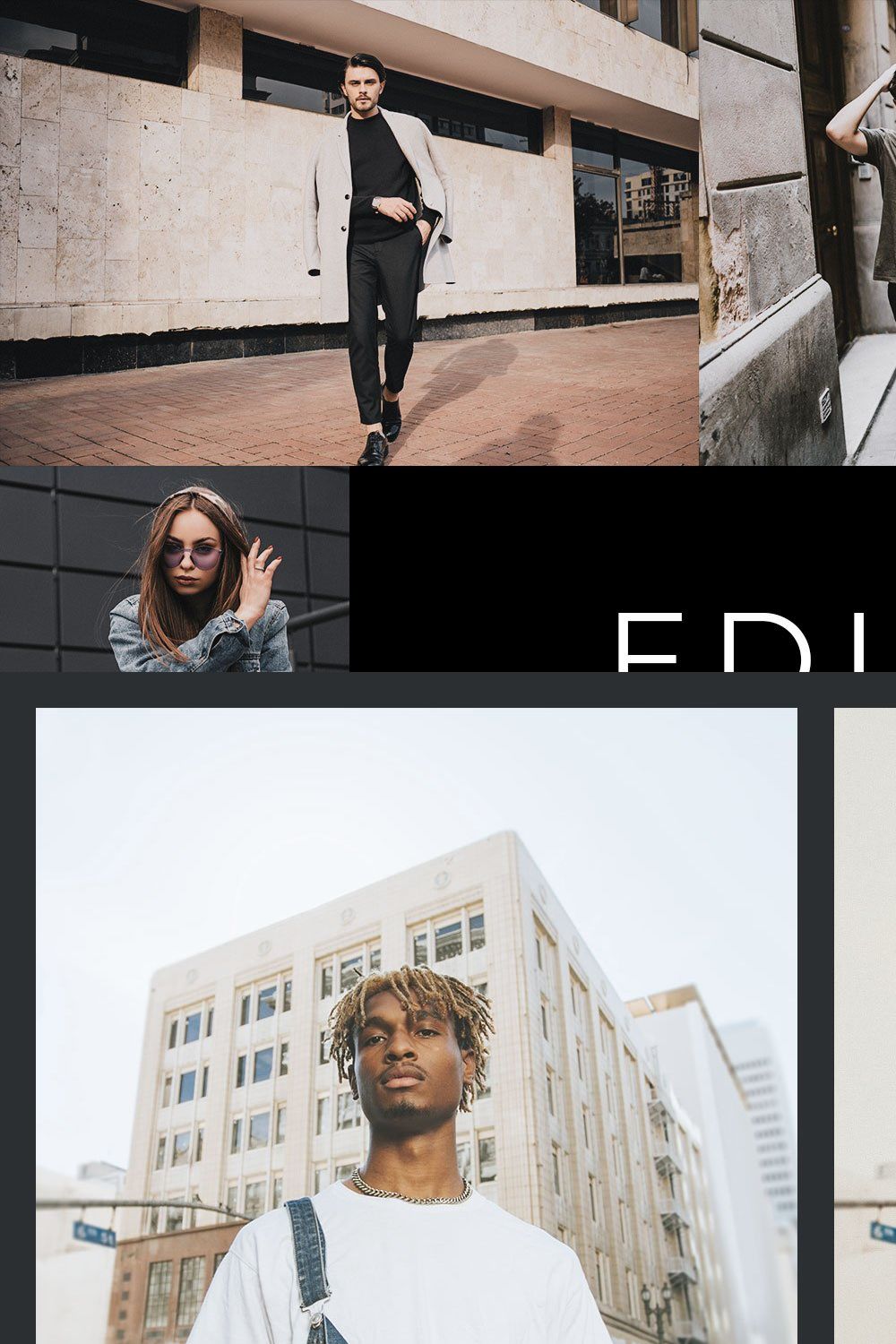 20 Editorial Lightroom Presets & LUT pinterest preview image.