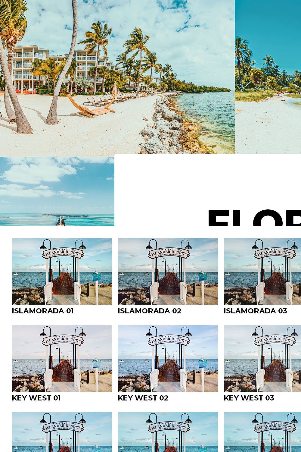 20 Florida Keys Lightroom Presets pinterest preview image.