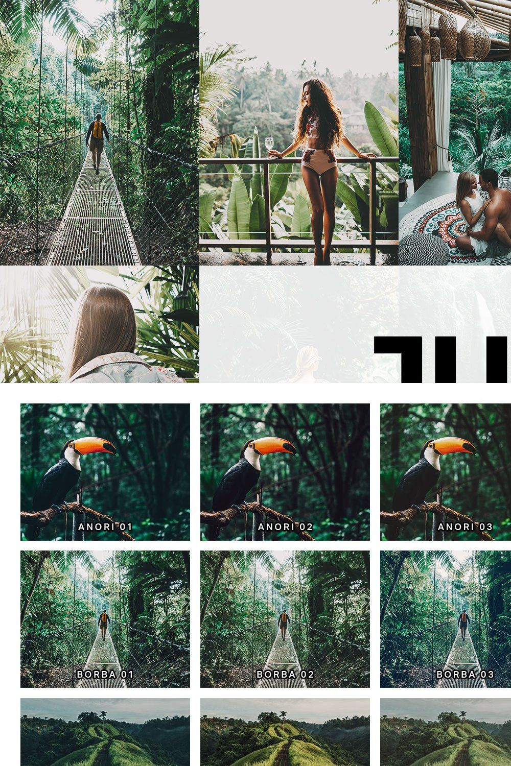 20 Jungle Lightroom Presets and LUTs pinterest preview image.