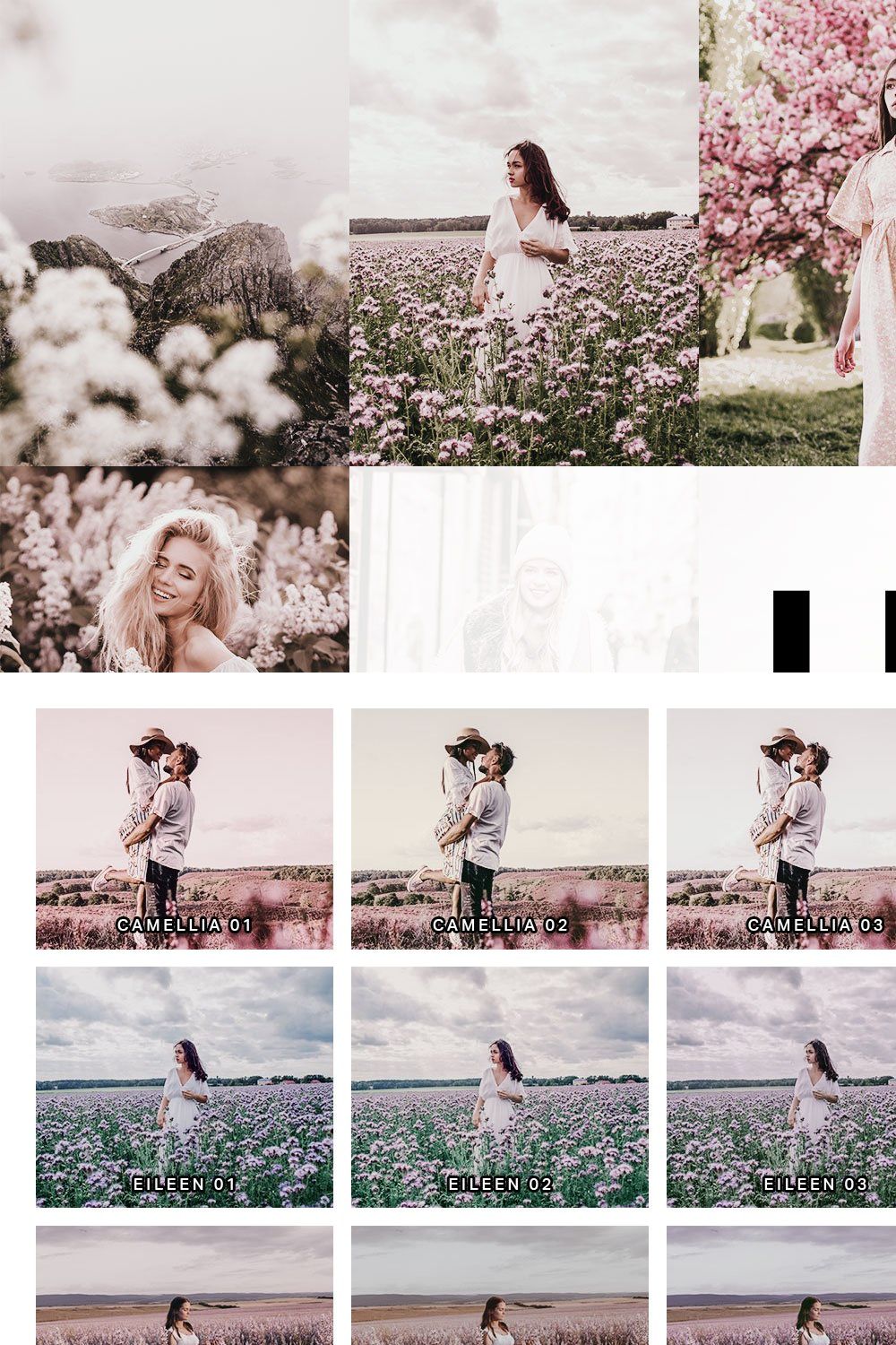 20 Lilac Lightroom Presets and LUTs pinterest preview image.