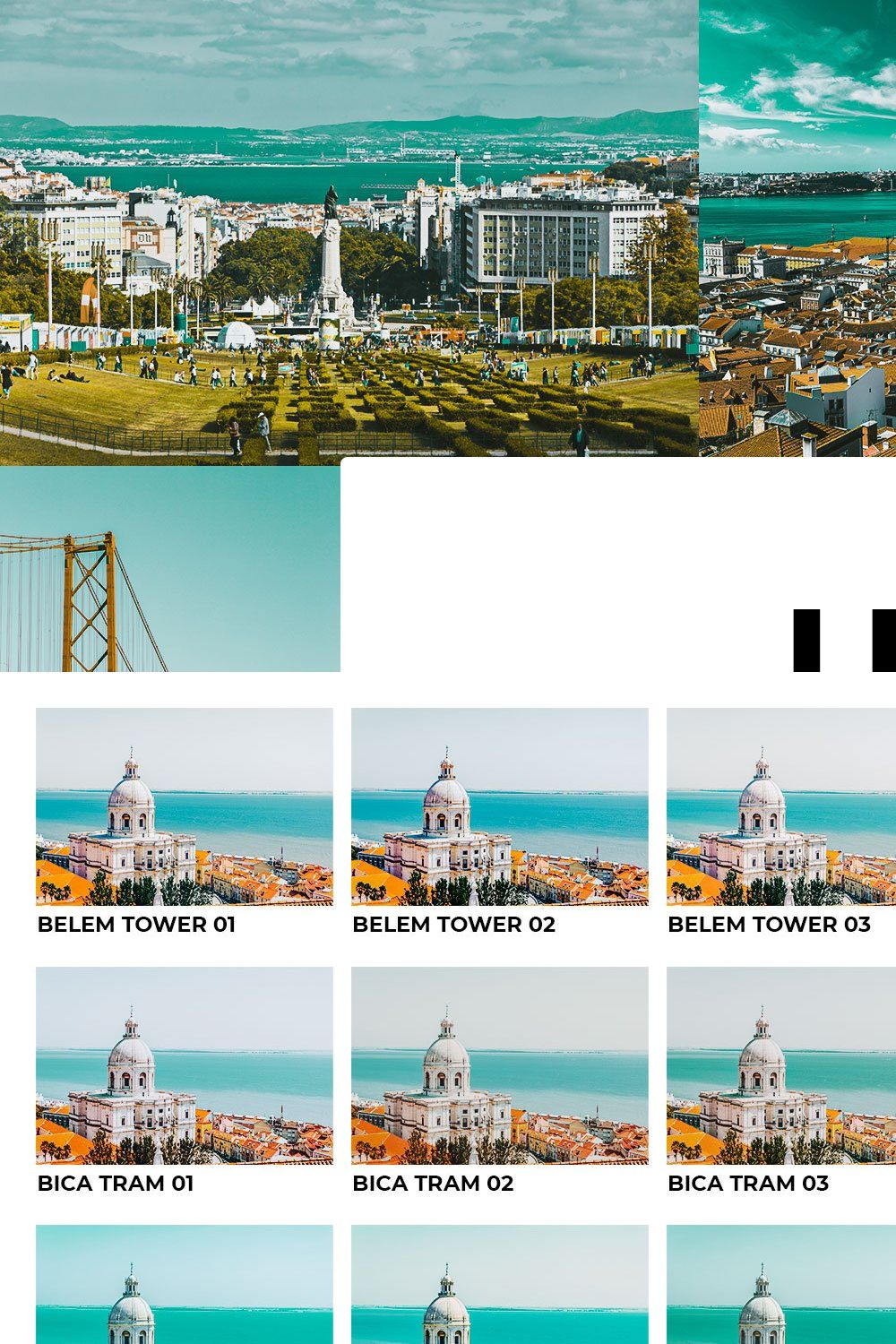 20 Lisbon Lightroom Presets LUTs pinterest preview image.