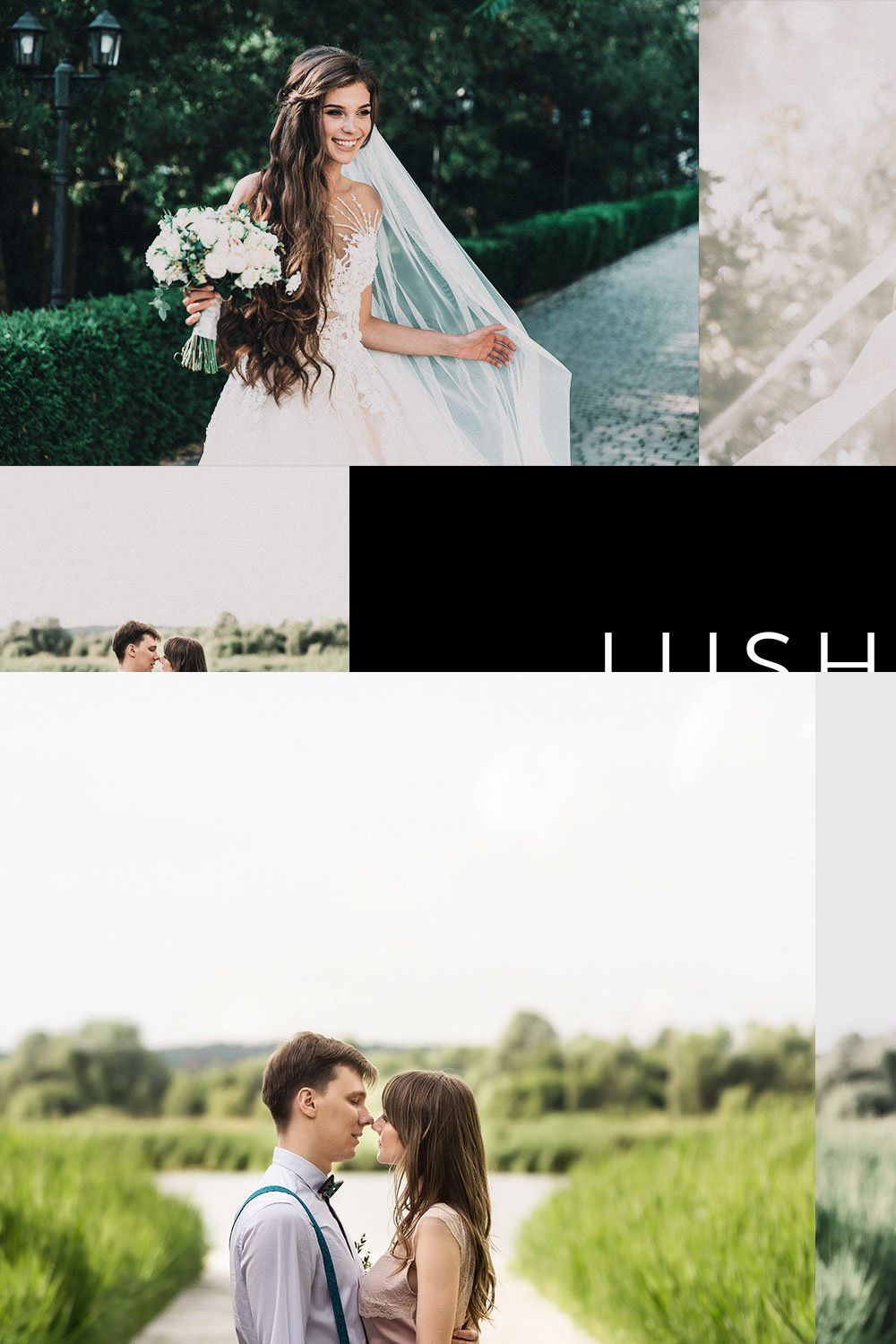 20 Lush Wedding Lightroom Presets pinterest preview image.