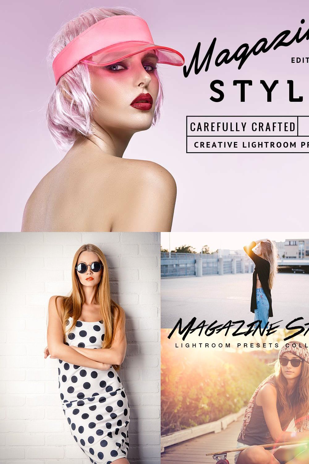 20 Magazine Style Lightroom Presets pinterest preview image.