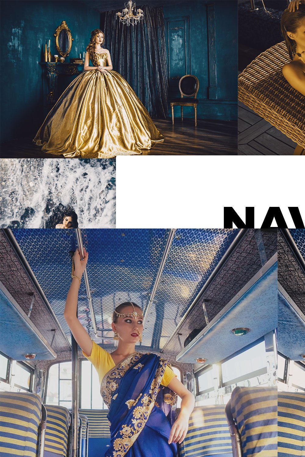 20 Navy Gold Lightroom Presets & LUT pinterest preview image.