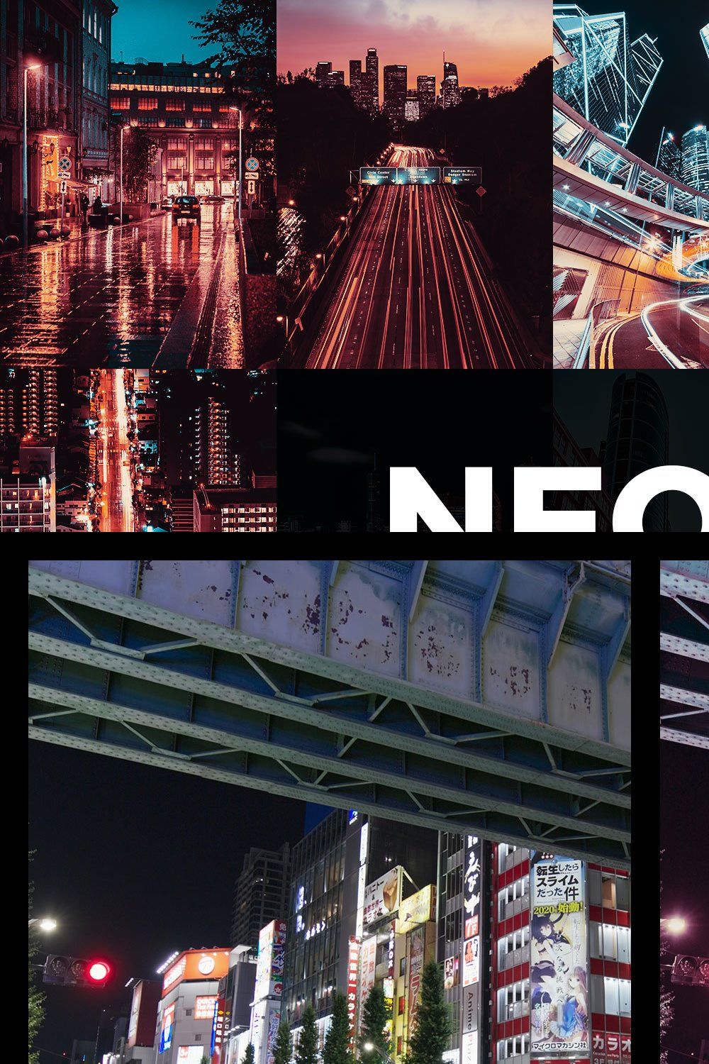 20 Neon Vibe Lightroom Presets LUTs pinterest preview image.