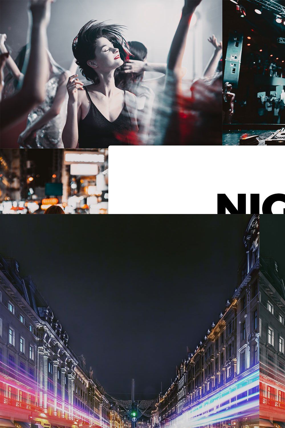 20 Night Life Lightroom Presets LUTs pinterest preview image.