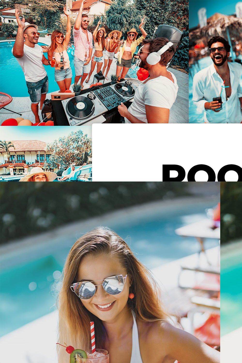 20 Pool Party Lightroom Presets LUTs pinterest preview image.