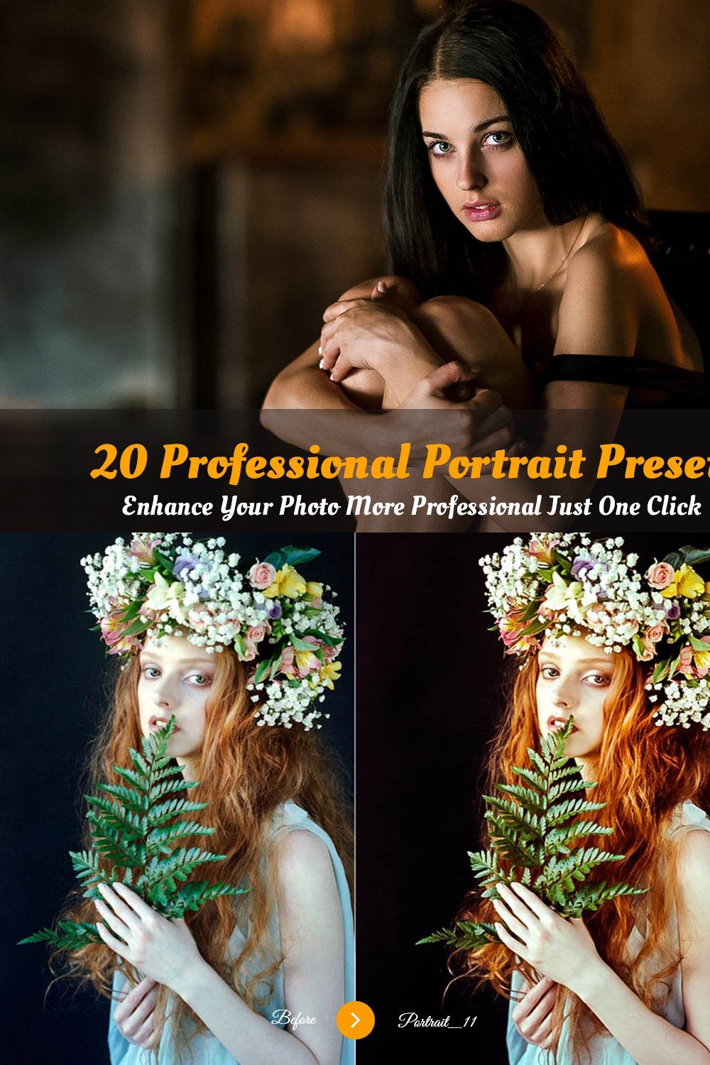 20 Professional Portrait Preset pinterest preview image.