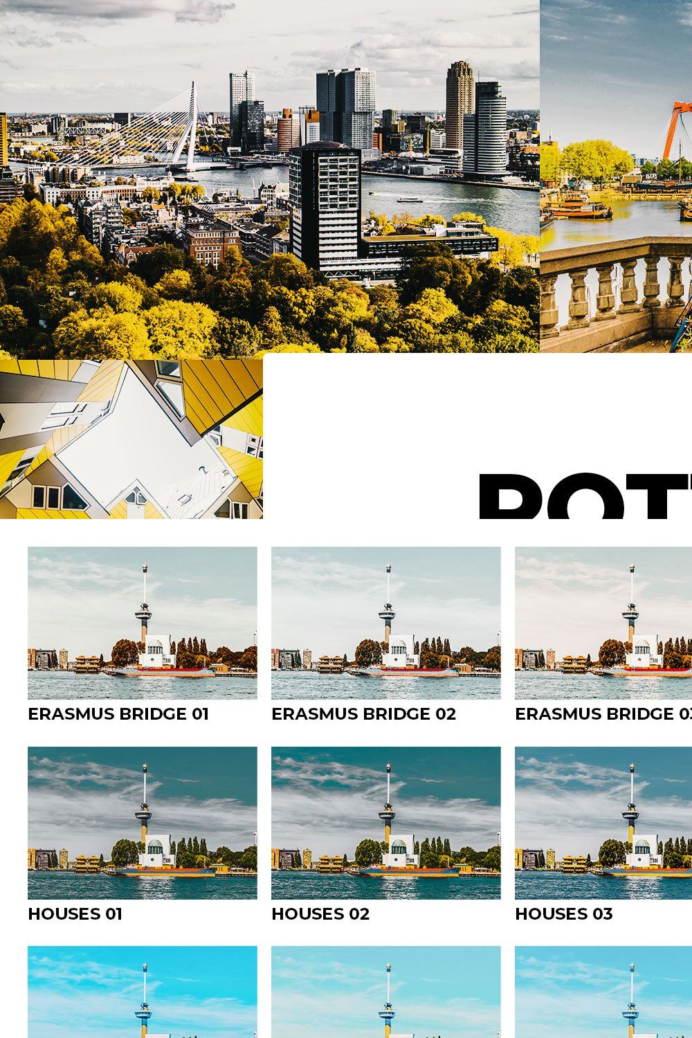 20 Rotterdam Lightroom Presets LUTs pinterest preview image.