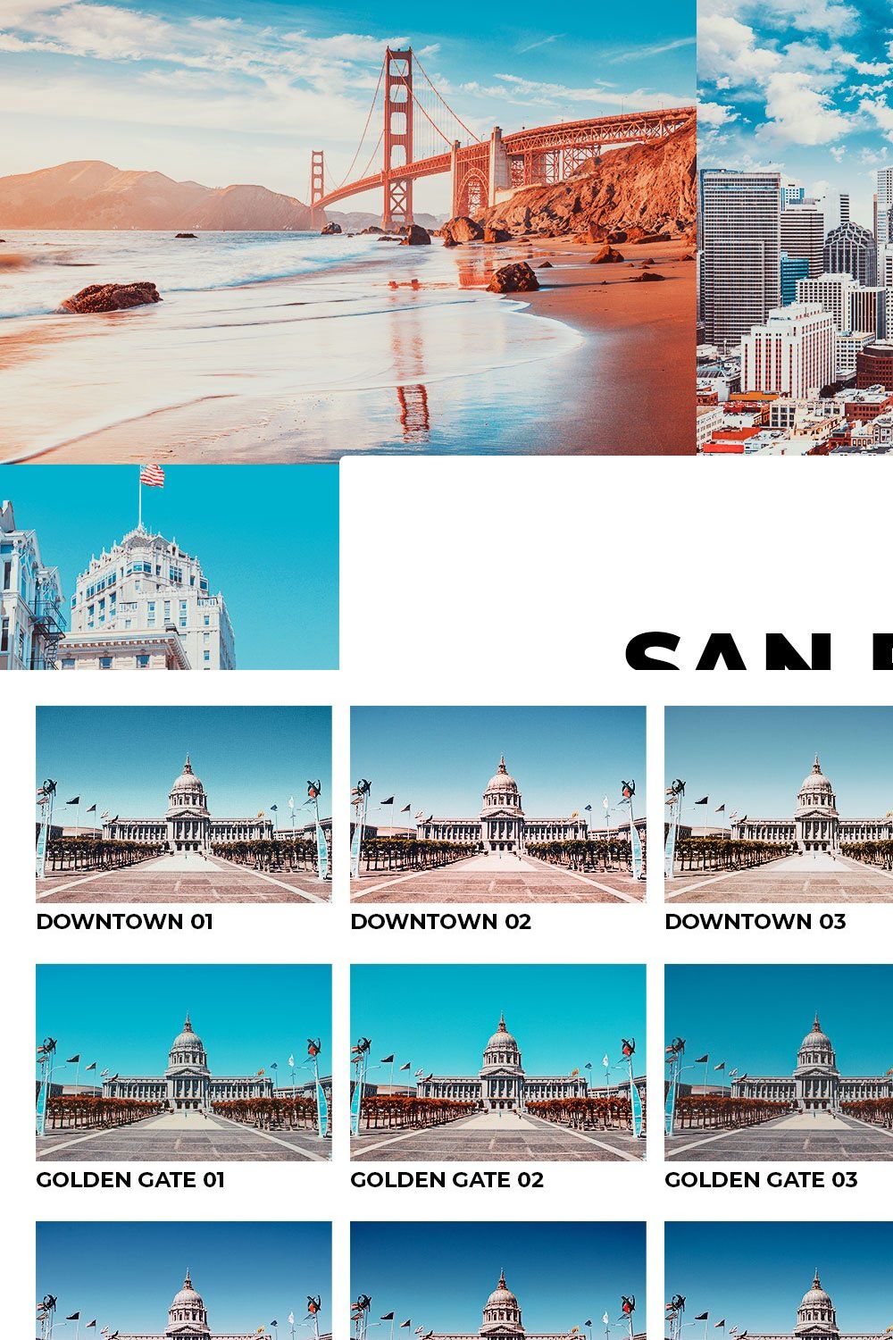 20 San Francisco Lightroom Presets pinterest preview image.