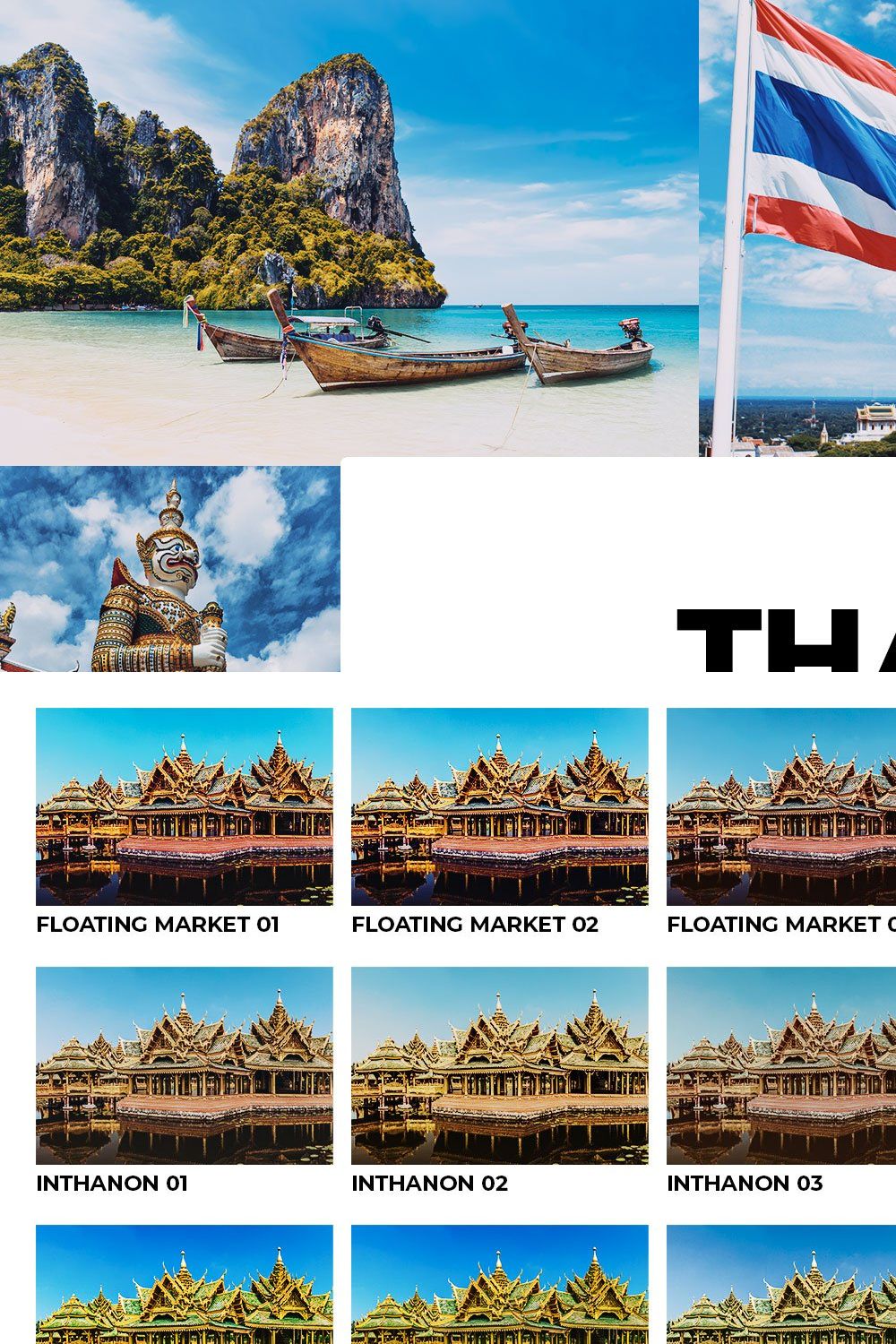 20 Thailand Lightroom Presets LUTs pinterest preview image.