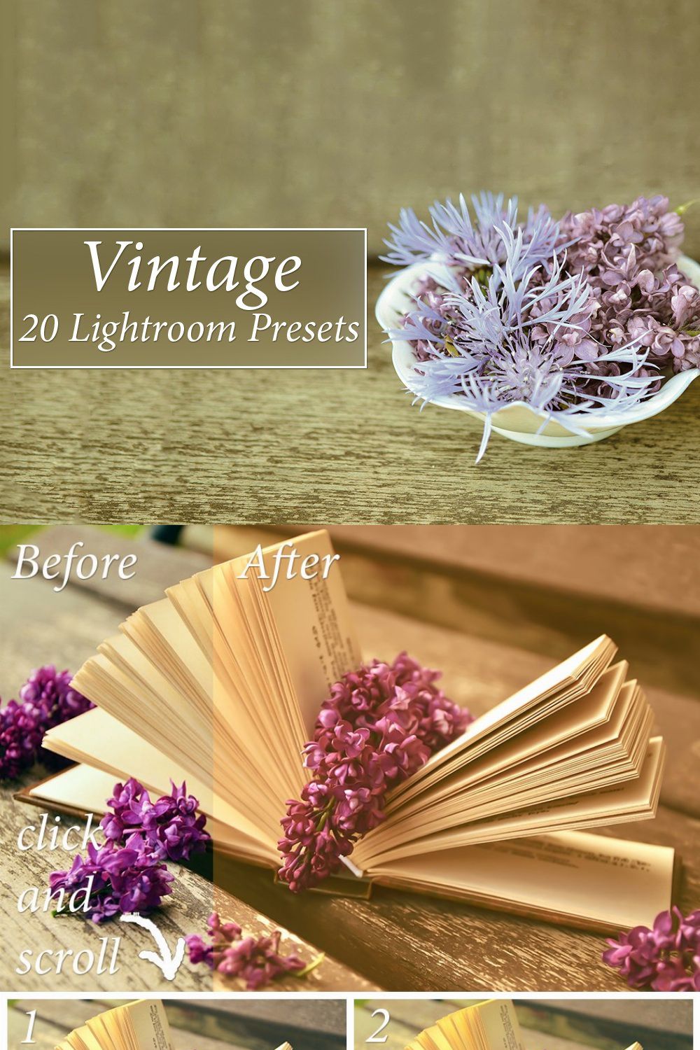 20 Vintage Lr Presets pinterest preview image.