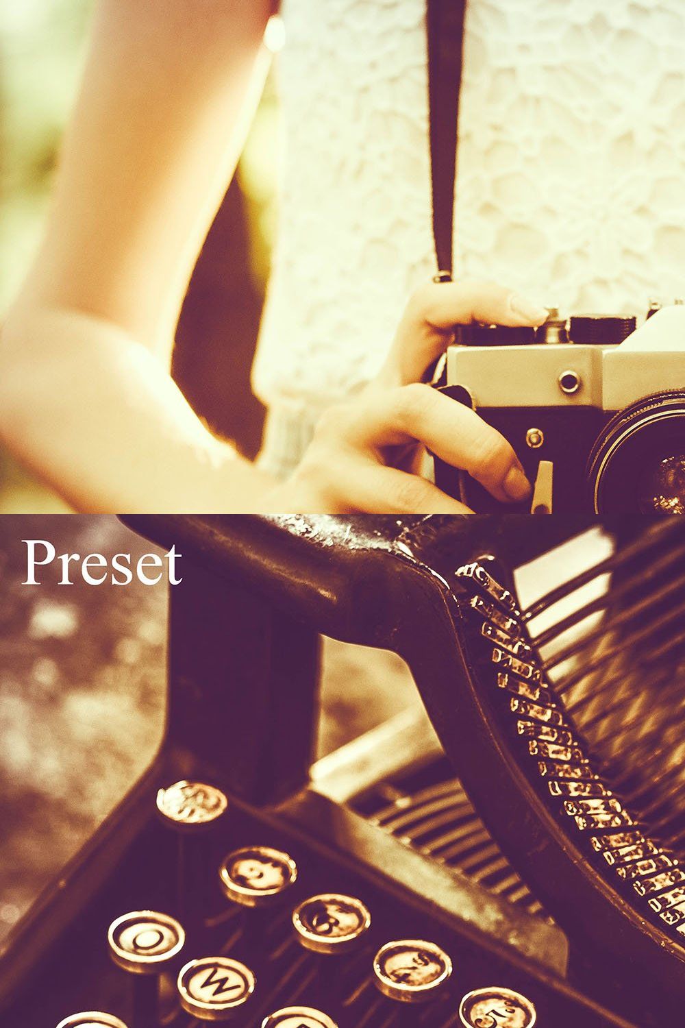 20 Vintage Presets for Lightroom pinterest preview image.