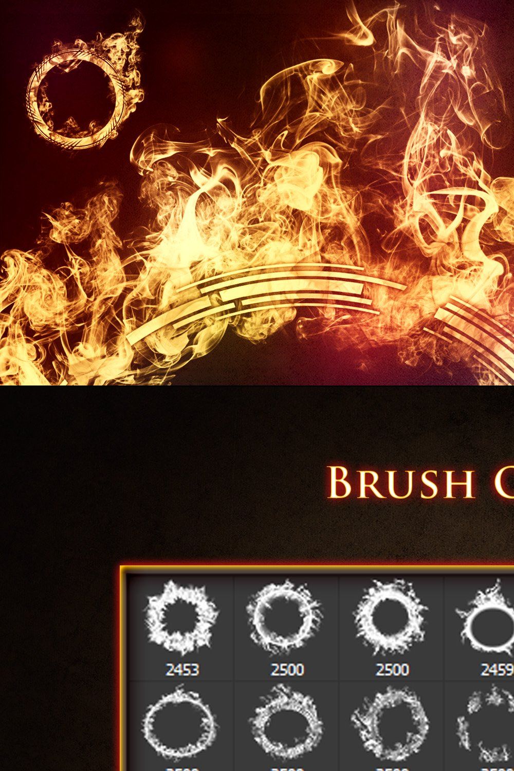 21 Ring of Fire Brushes pinterest preview image.