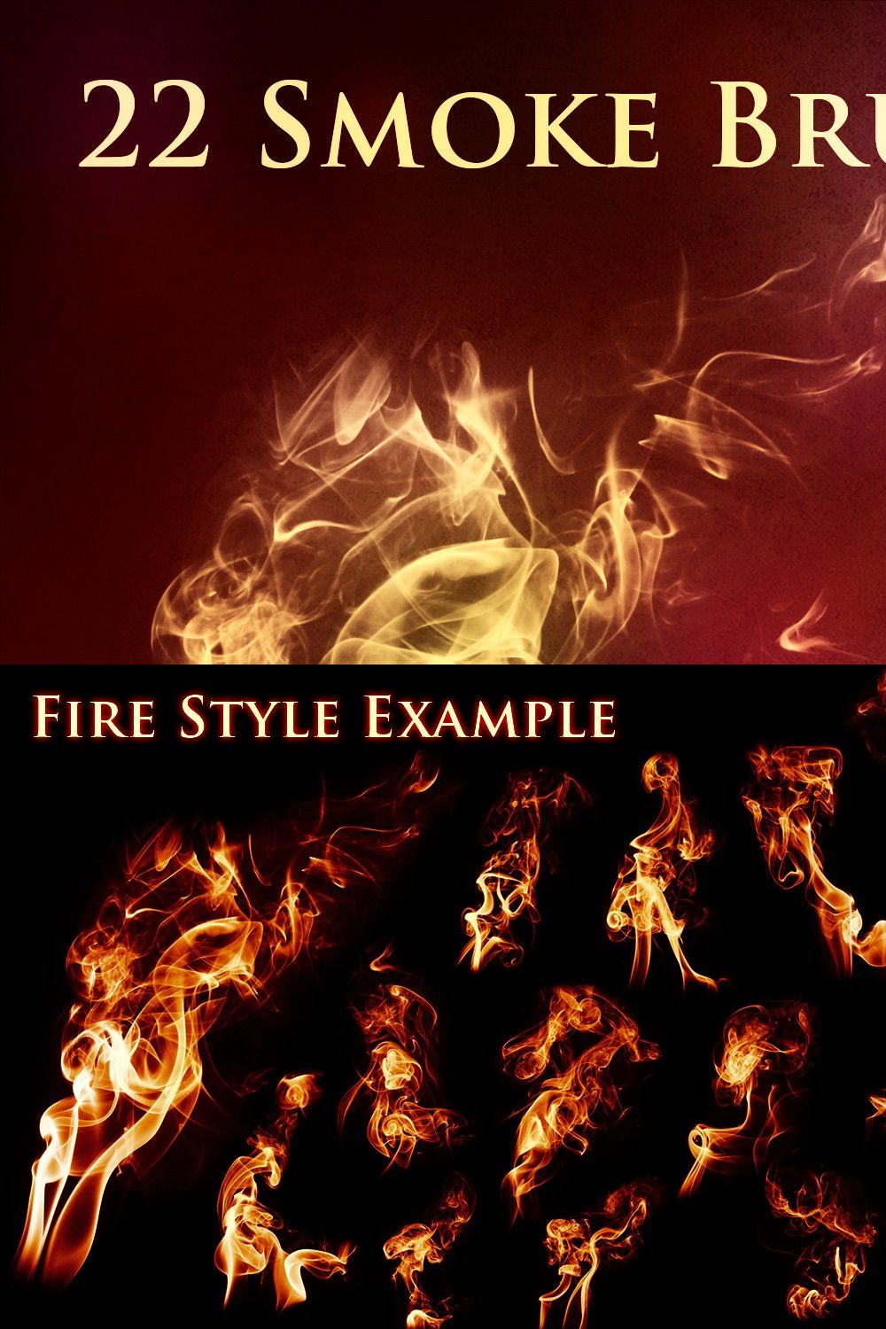 22 Smoke and Fire Brushes & PNG pinterest preview image.