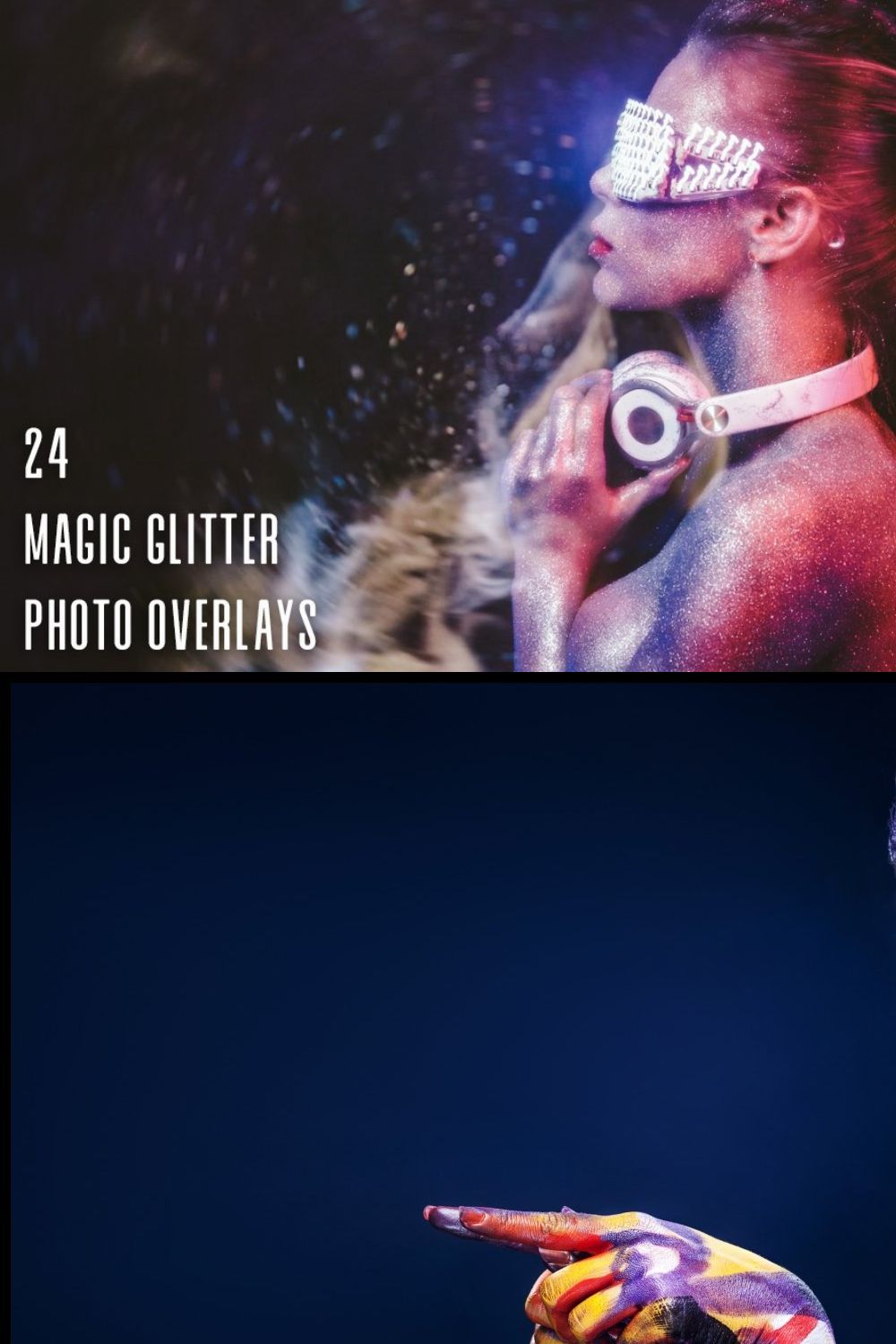 24 Magic Glitter Photo Overlays pinterest preview image.