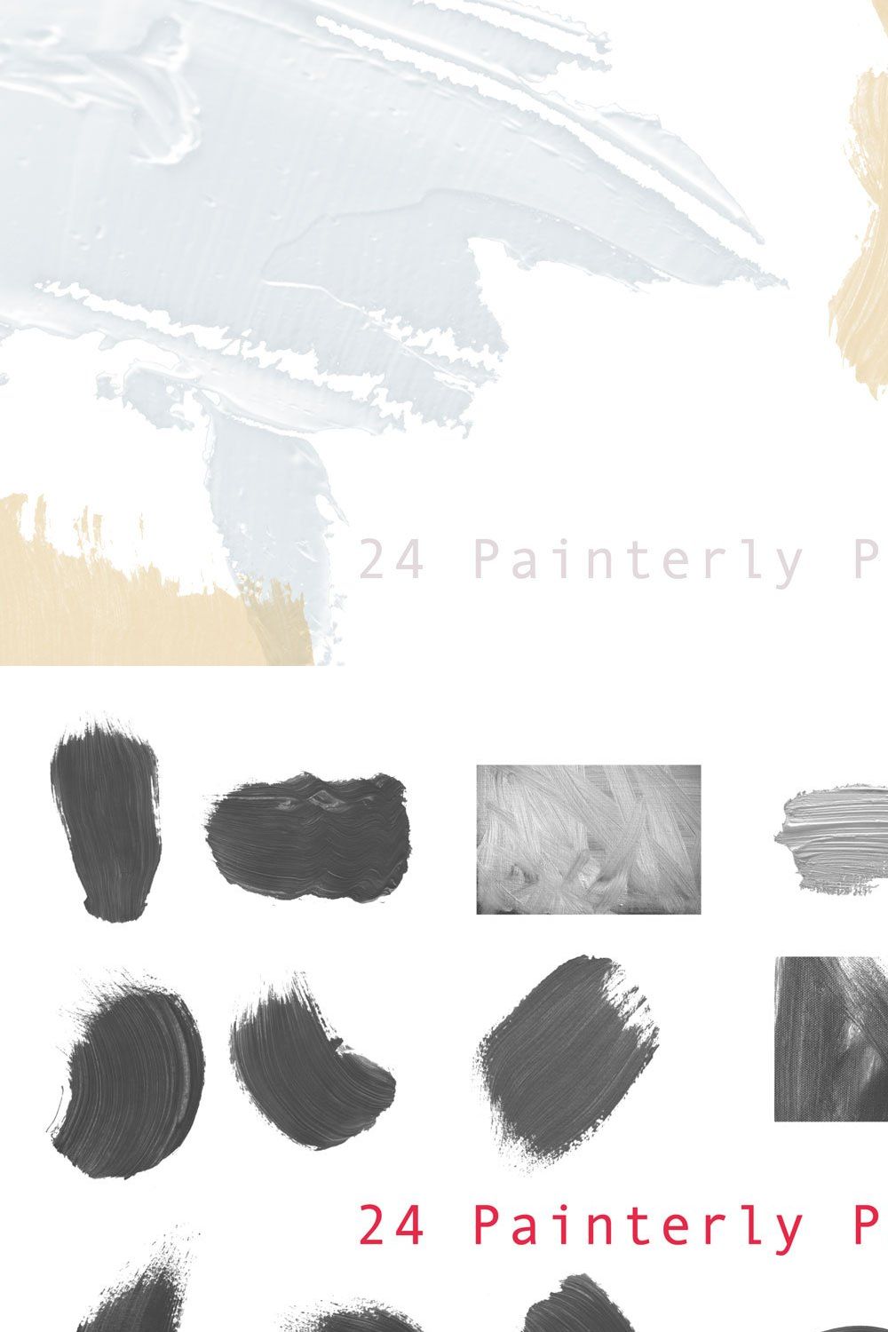 24 Painterly PSD Brushes pinterest preview image.