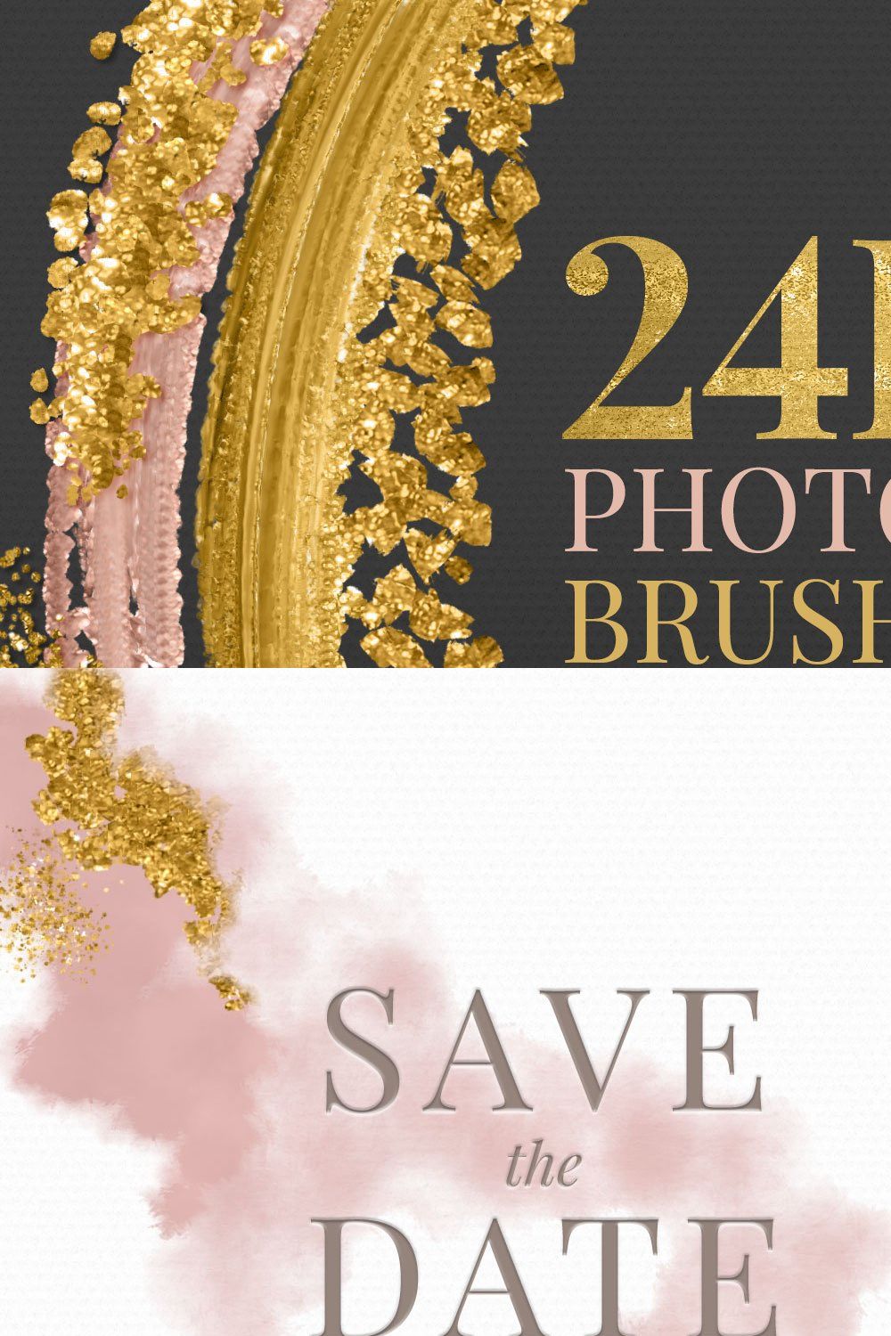 24K Metallic Gold Brush Gold Effects pinterest preview image.
