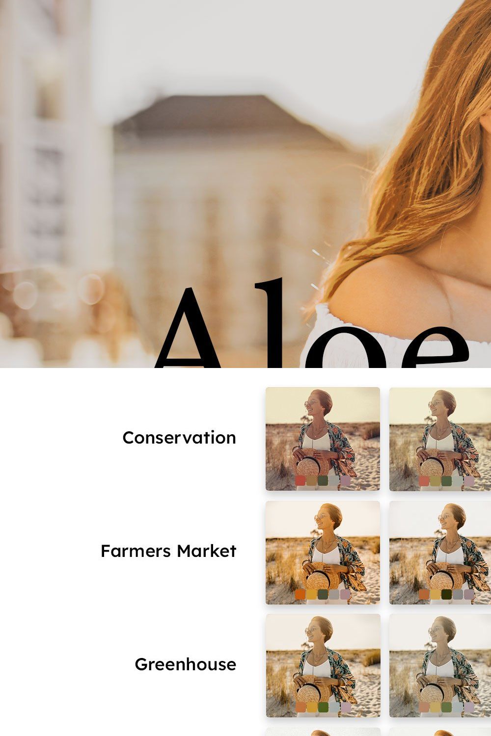 25 Aloe Honey Lightroom Presets LUTs pinterest preview image.