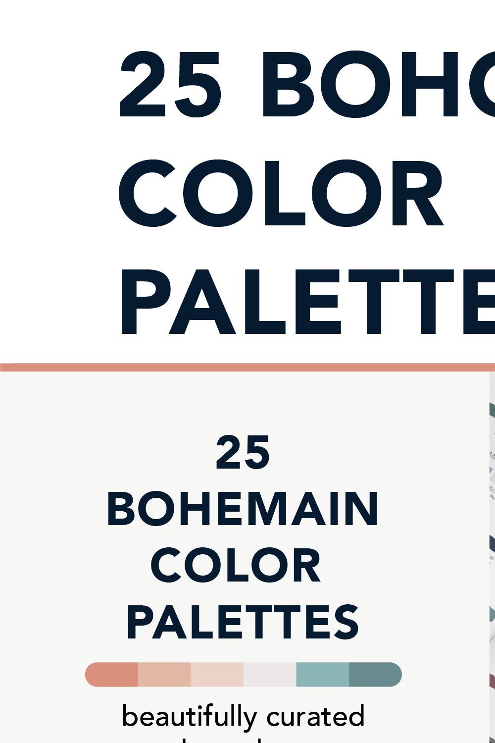 25 Boho Color Palettes pinterest preview image.