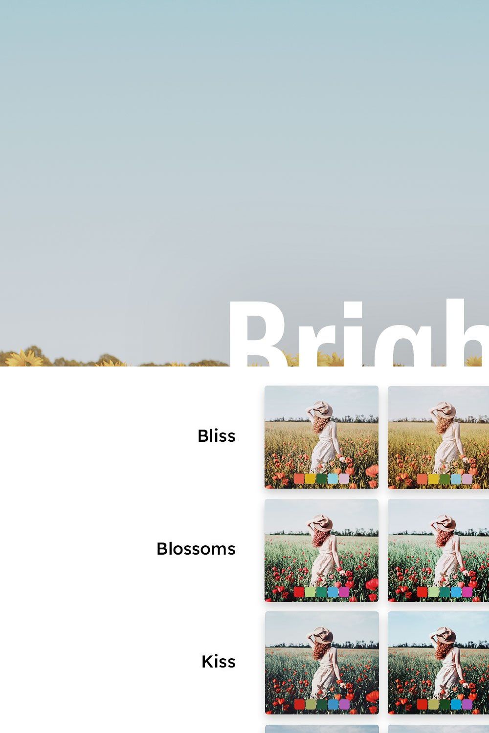 25 Bright Spring Lightroom Presets pinterest preview image.