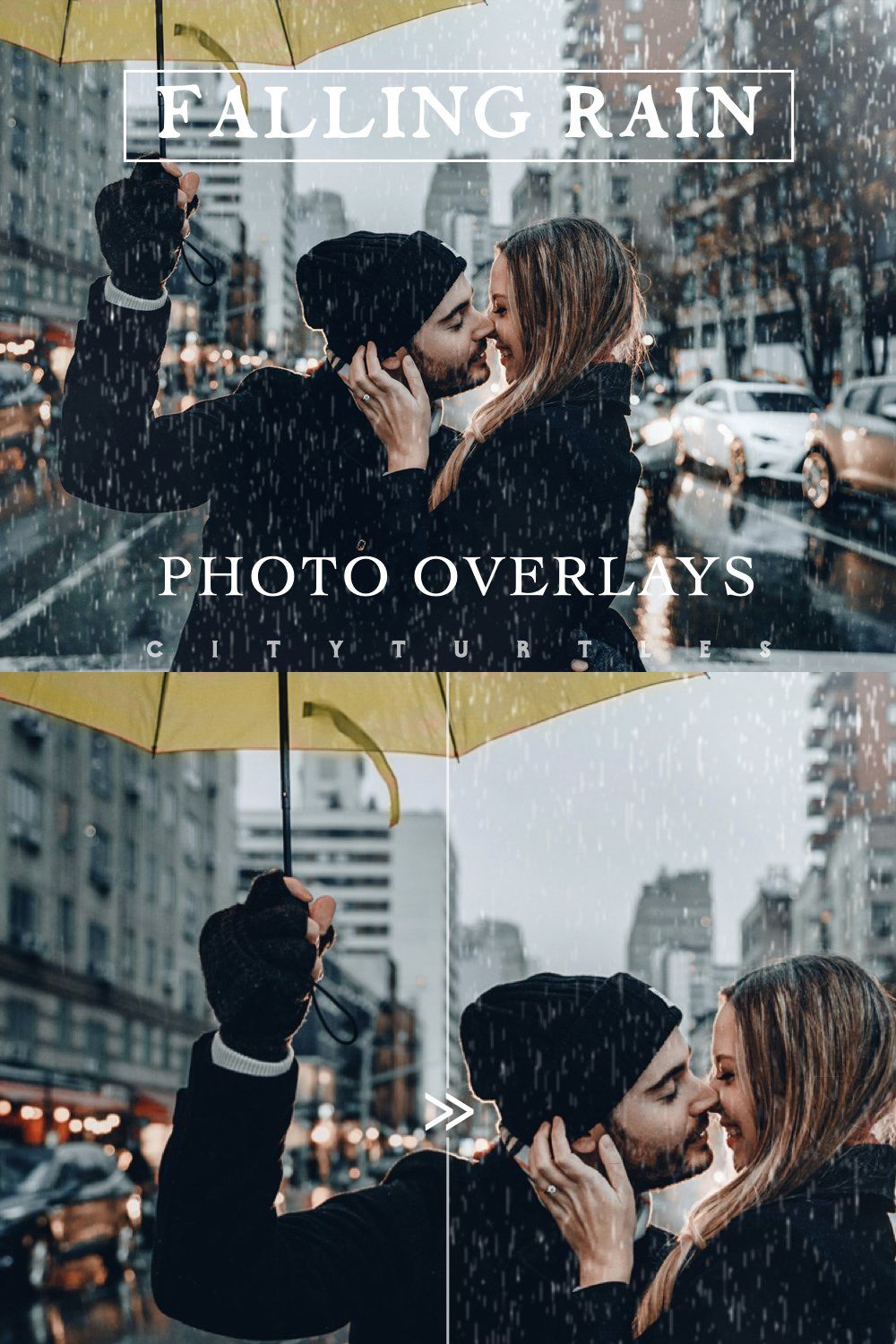 25 Falling Rain Weather Overlays pinterest preview image.