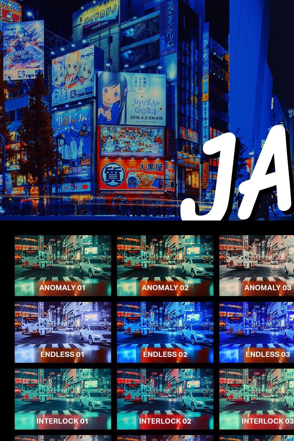 25 Japan at Night Lightroom Presets pinterest preview image.