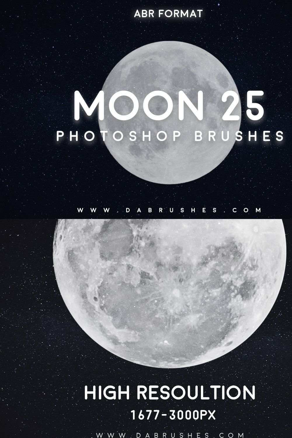 25 Moon Brushes For Photoshop pinterest preview image.