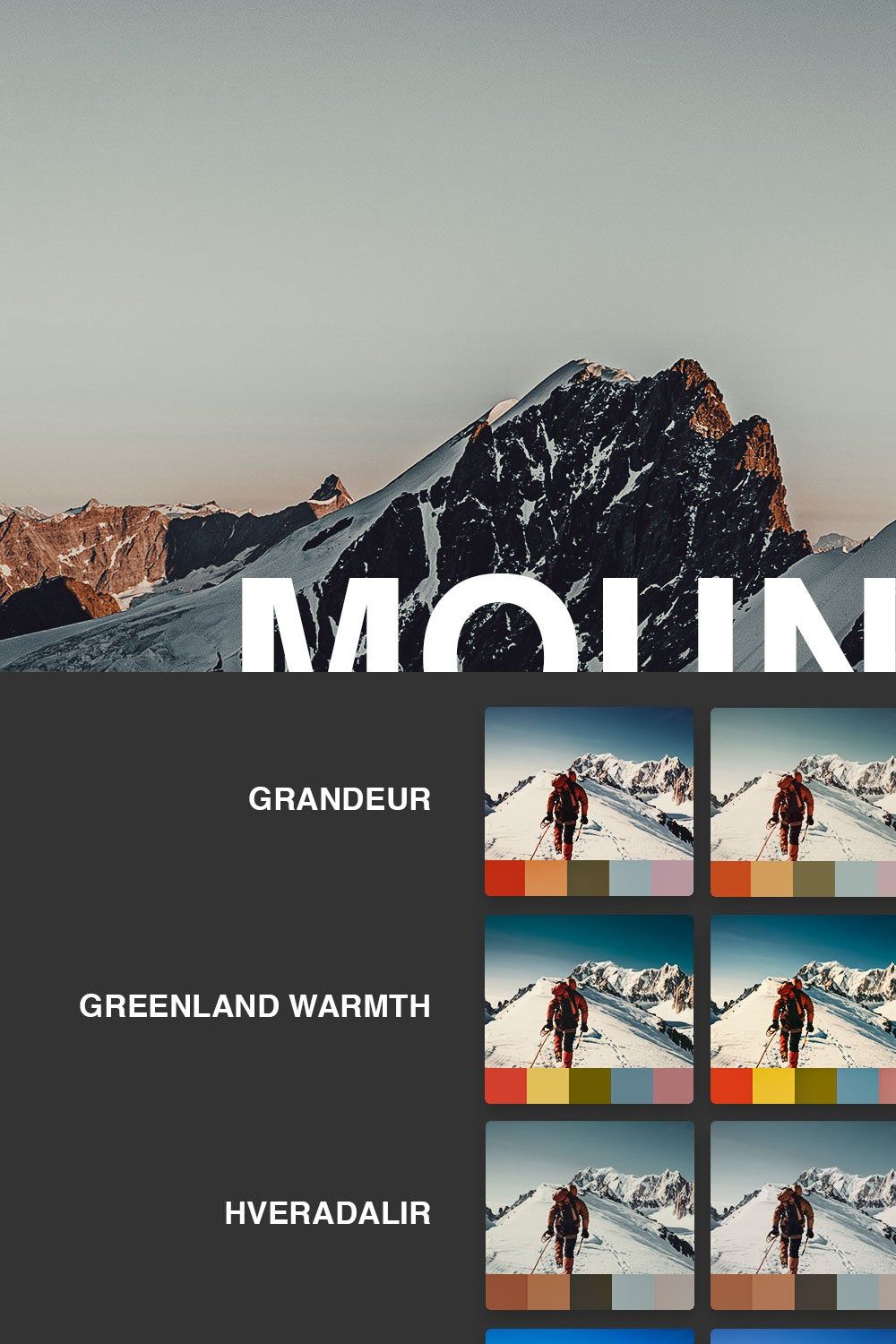 25 Mountaineer Lightroom Presets pinterest preview image.