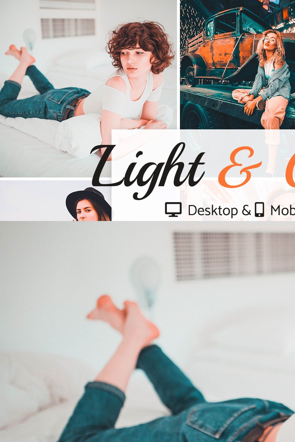 25% OFF Light & Orange Presets Pack pinterest preview image.