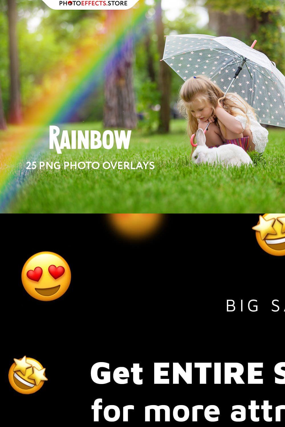 25 Rainbow Photo Overlays pinterest preview image.