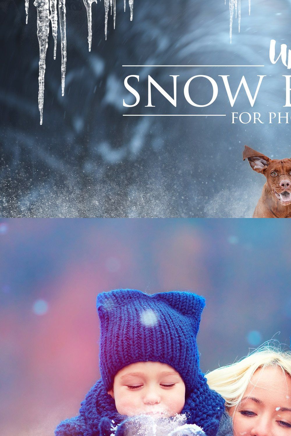 25 Snow Brushes for Photoshop pinterest preview image.