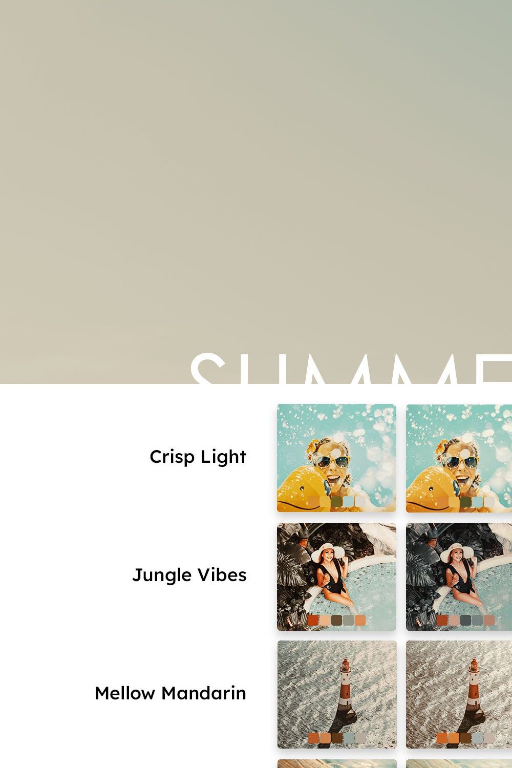 25 Summer Orange Lightroom Presets pinterest preview image.