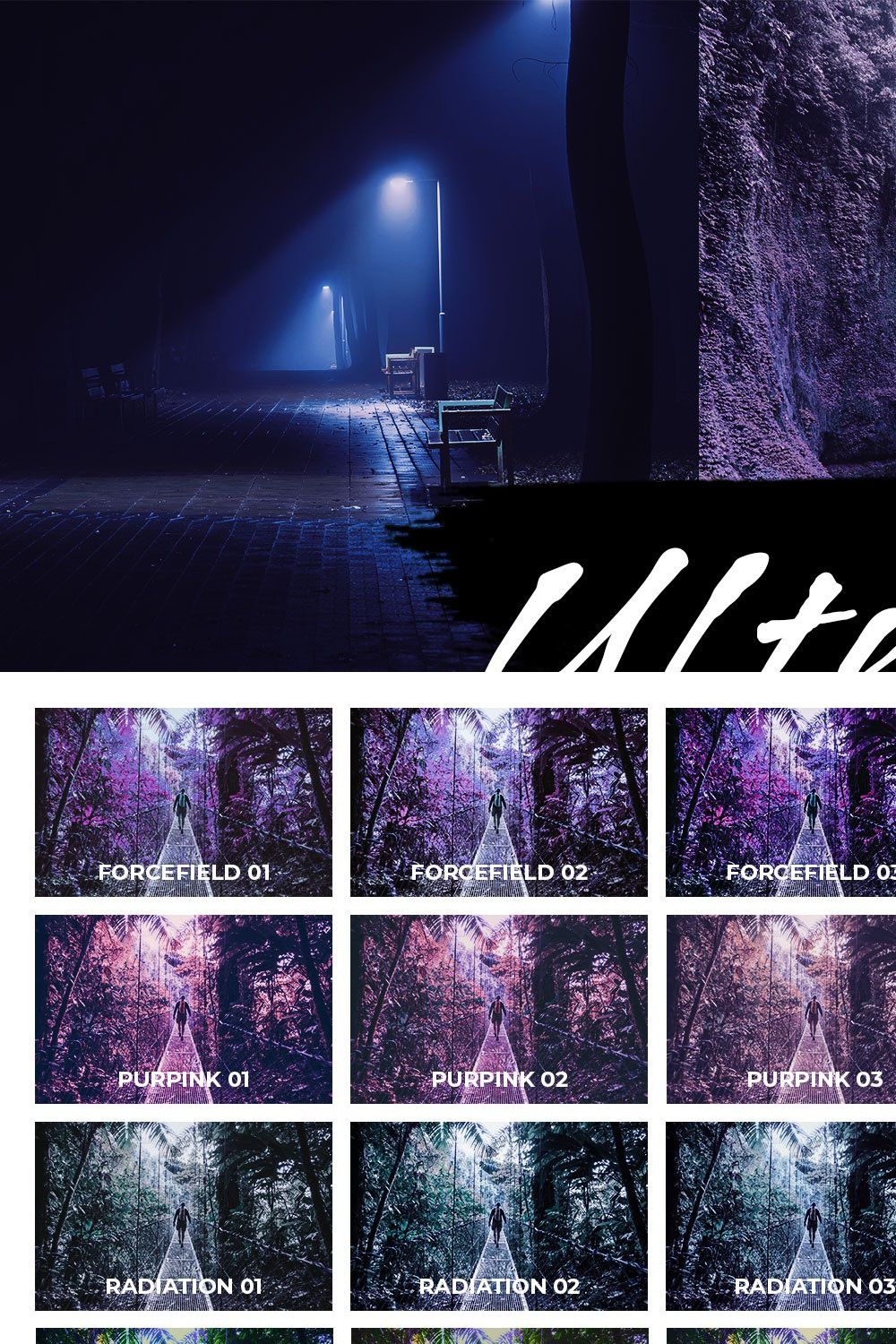 25 Ultraviolet Lightroom Presets LUT pinterest preview image.