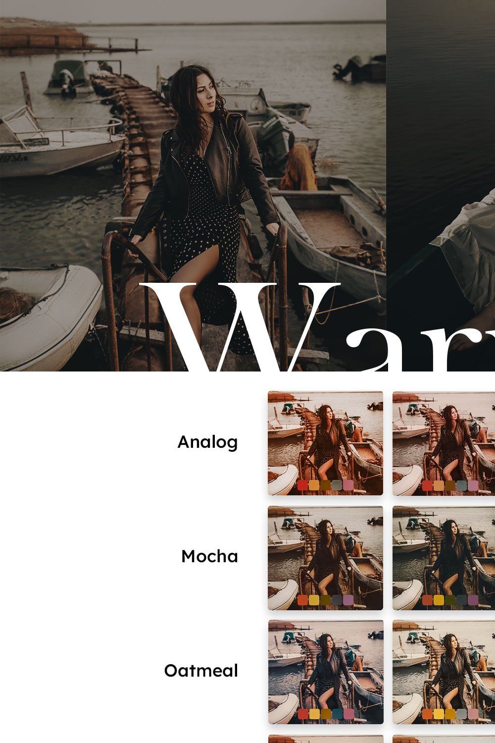 25 Warm Film Lightroom Presets LUTs pinterest preview image.